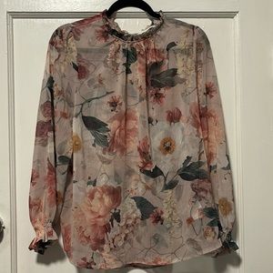 Sheer Floral Blouse